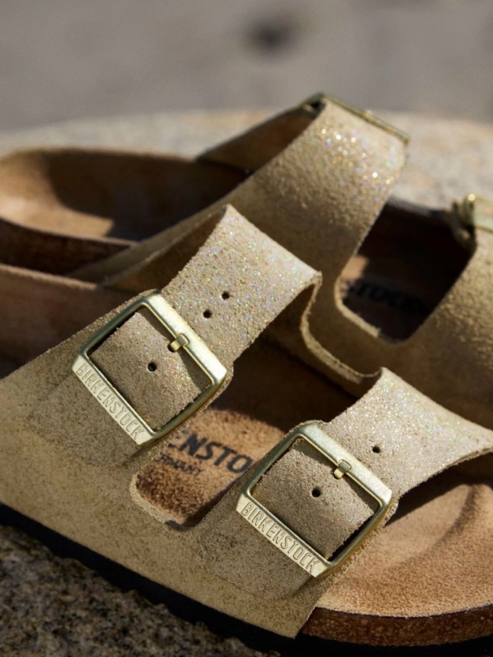 Birkenstock Taupe Arizona Suede simmering sandals